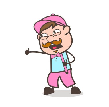 İfade bağıran kızgın çizgi film dondurma satıcısı