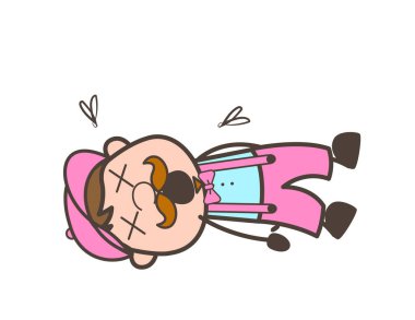 Karikatür Dondurmacı ceset vektör