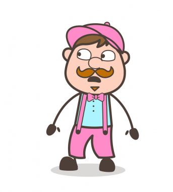 Korkunç çizgi film tesisatçı çocuk yüz ifade vektör