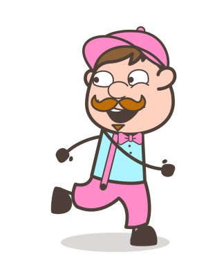 Vektör çizim çalışan mutlu satıcı kişi