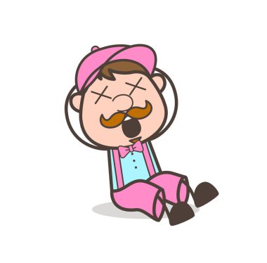 Çizgi film yardımcı Dizzy suratlı vektör ile