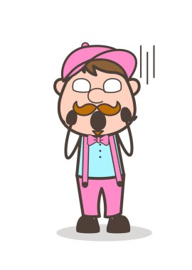 Korku vektörde çığlık çizgi film asistanı