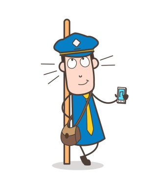 Çizgi film postacı gösteren müzik aygıtı