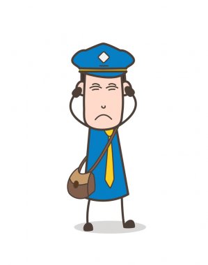 Tahriş olmuş postacı vektör dinlemek istemiyorum