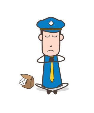 Çizgi film Postboy dua vektör çizim yapıyor