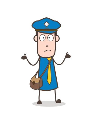 İfadesiz karikatür postacı yüzünü vektör