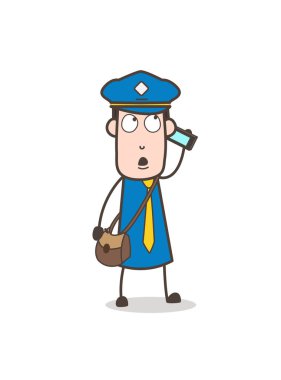 Çizgi film postacı istemci mobil iletişim