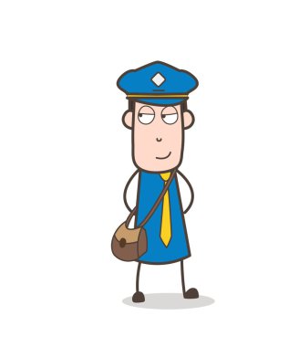 Biraz gülümseyen yüz vektör akıllı postacı