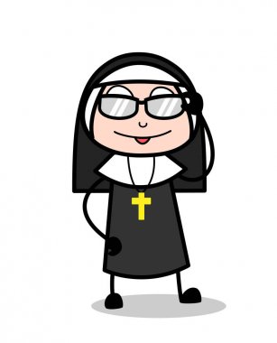 Güneş gözlüğü vektör ile modern Rahibe