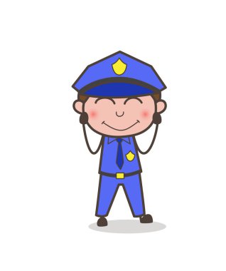 Utangaç memur yüz vektör