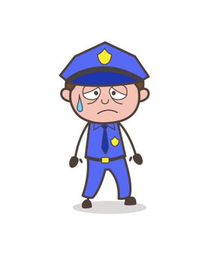 Soğuk ter vektör ile hayal kırıklığına memur yüz