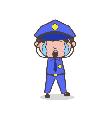 Çizgi film müdür ağlayan yüz vektör