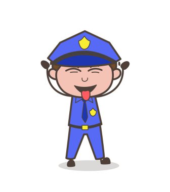 Yaramaz çocuk memur alay vektör