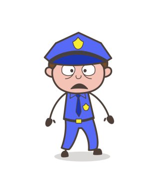 Karikatür asker şaşkın yüz vektör