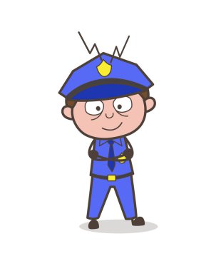 Mutlu masum karikatür Gatekeeper karakter vektör