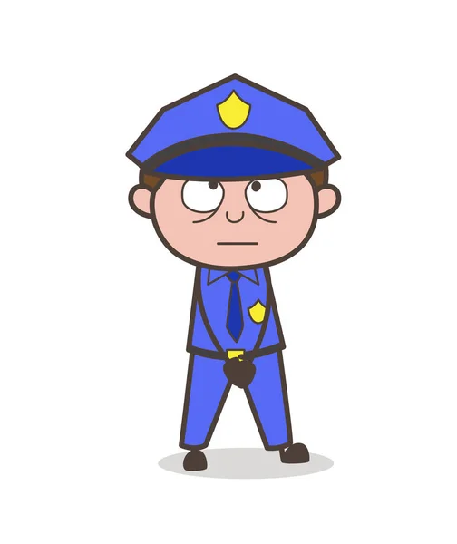 Innocent Calm Officer Character — Stock Vector