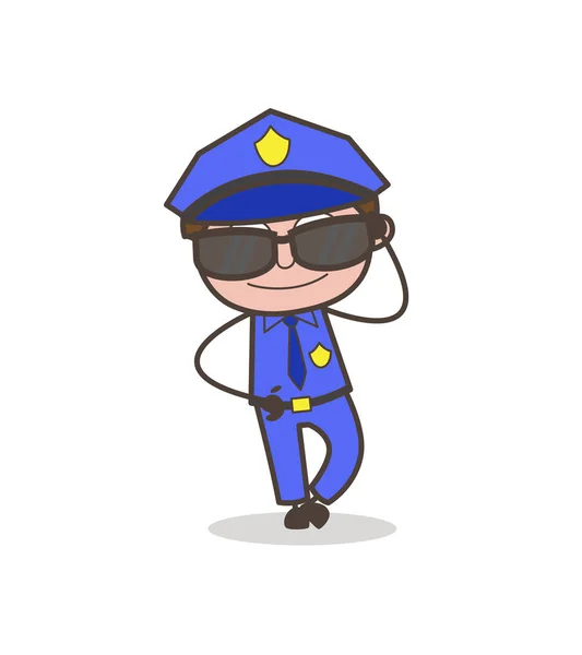 Moderner Offizier mit trendiger Sonnenbrille — Stockvektor