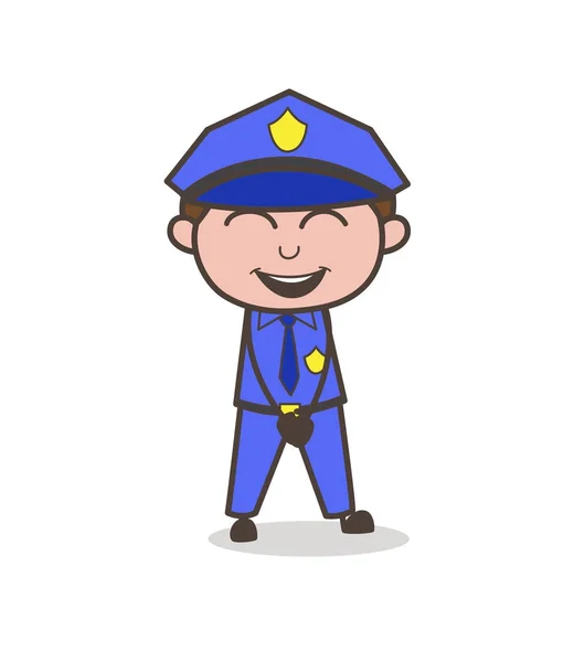 Joyful Officer Smiling Face Vector — Stock Vector