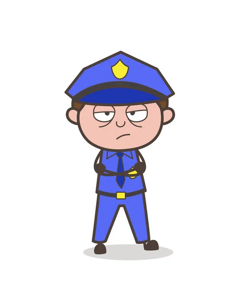 Personnage officier malheureux — Image vectorielle