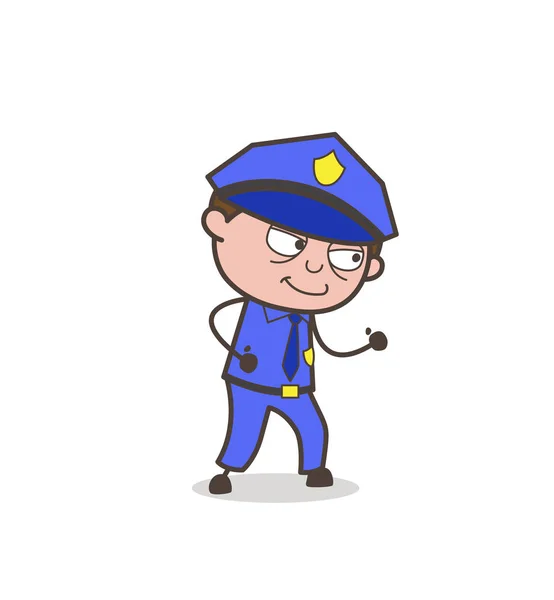 Cartoon Cadet in rijklare Pose Vector — Stockvector