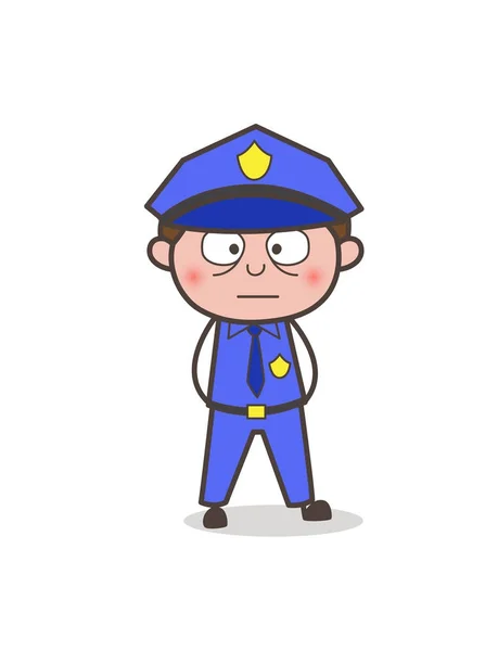 Cartoon Security-Guard Flushed Face — Stock Vector