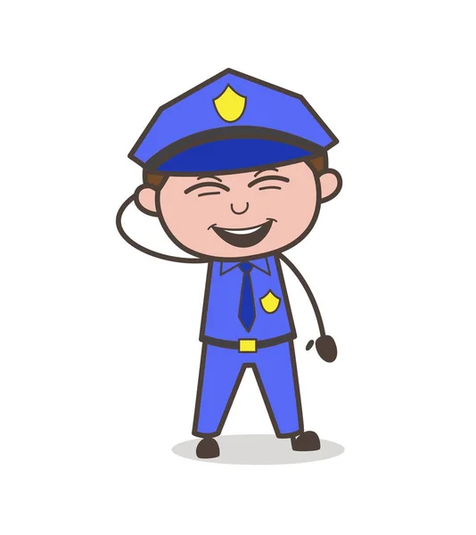 Oficer zabawny śmiech na ilustracji wektorowych żart — Wektor stockowy