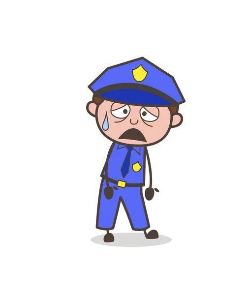 Weary Inspector Face Vector — Stock Vector