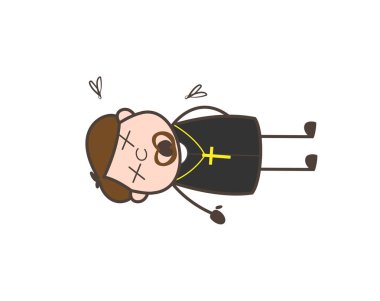 Karikatür rahip ceset vektör