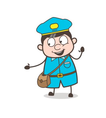 Neşeli postacı el yardım için gösterilen