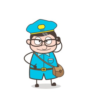 Büyük göz-çerçeve vektör ile komik posta işçi