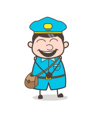 Neşeli çizgi roman Postboy yüzü gülüyor