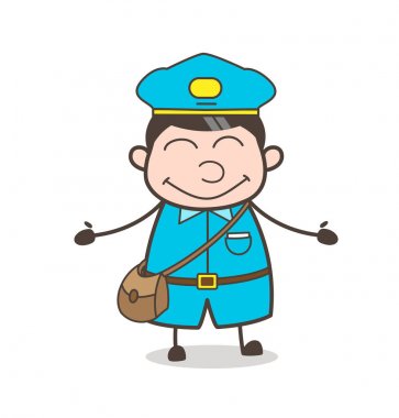 Masum Postboy yüz vektör gülümseyen