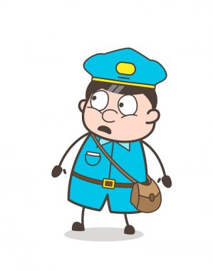 Şok postacı bakıyor vektör