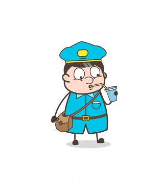 Susuz yetişkin postacı içme suyu vektör