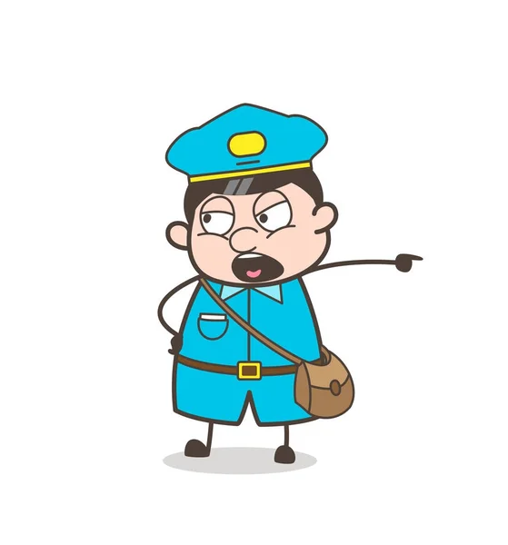 Angry Senior Postman Worker criant Illustration vectorielle — Image vectorielle