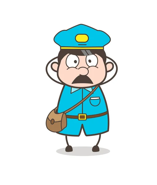 Shocked Mailman Expresión facial — Vector de stock