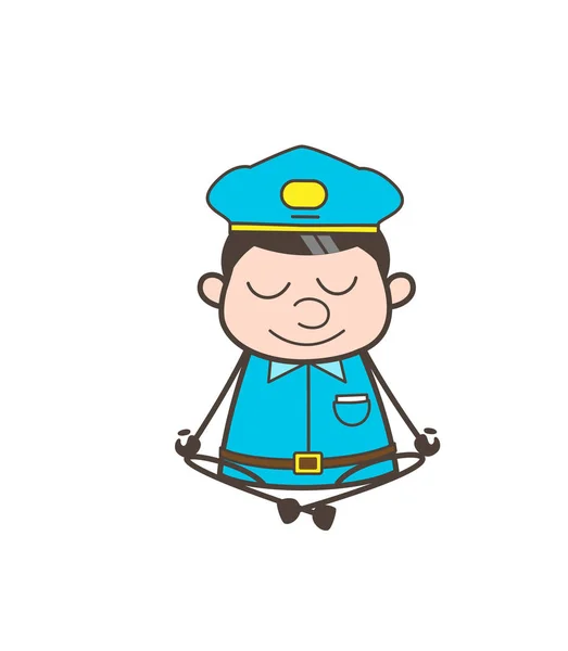 Smiling Mailman Doing Meditation Vector — Stock Vector