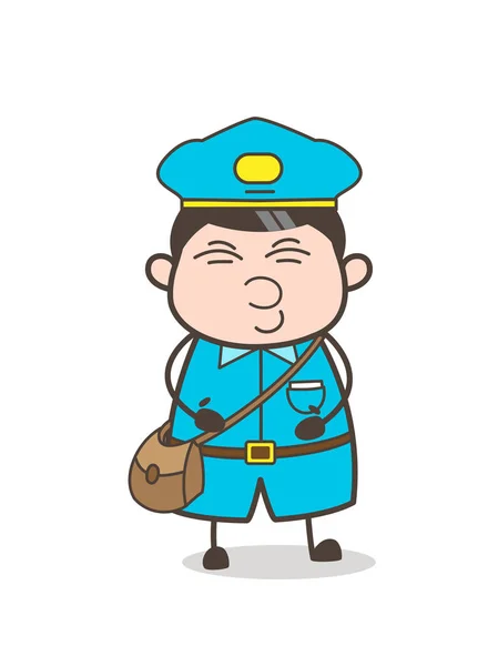 Cute Mailman Smiling Expression — Stock Vector