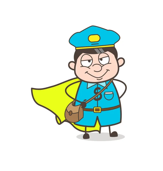 Happy Face Mailman Character Vector — Stock Vector
