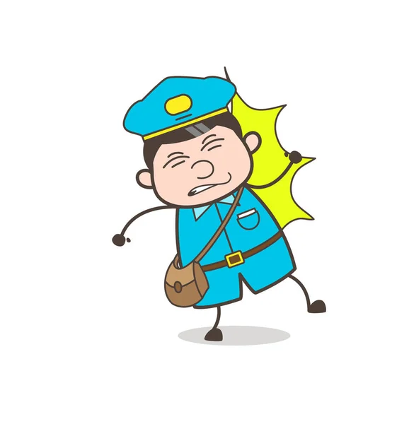 Dessin animé Mailman a obtenu Punch sur bouche Vector — Image vectorielle