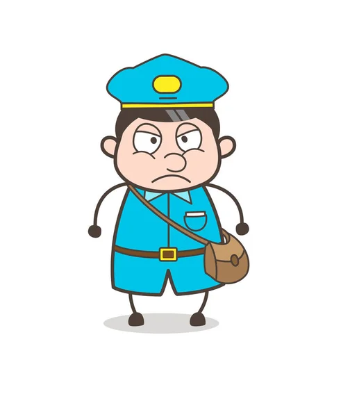 Agressieve Postman in heel boos Mood Vector — Stockvector