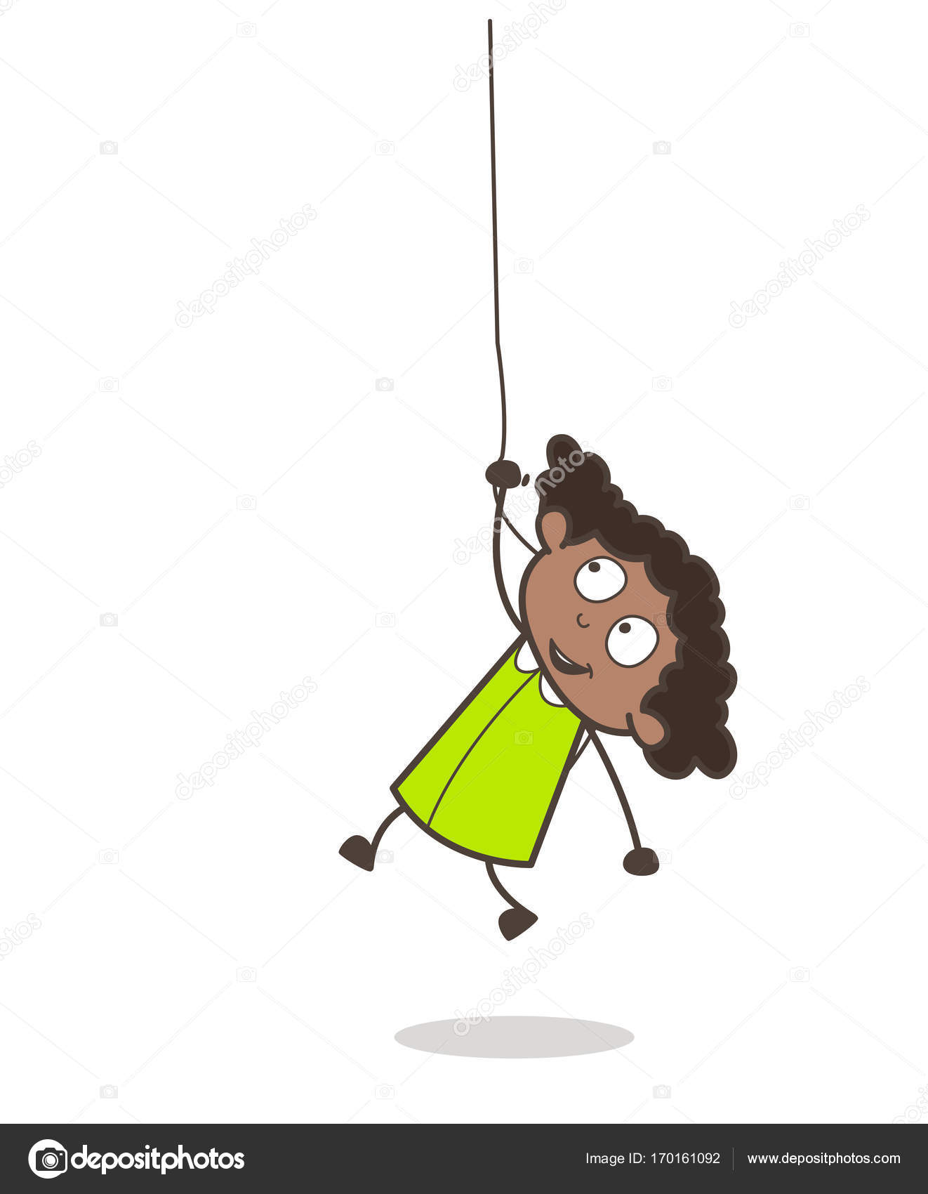Funny Girl Hanging on Rope and Playing Vector Stock Vector by