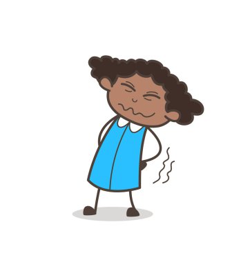 Komik genç kız duygu acı vücut içinde