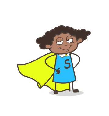 Mutlu kız süper kız kostüm vektör