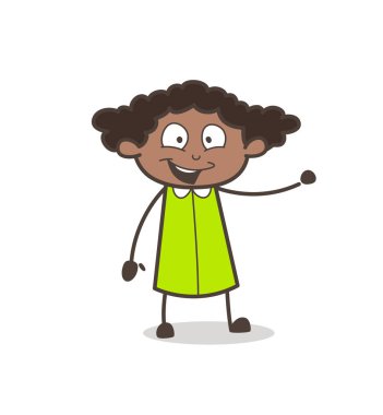 Neşeli kız Delme el vektör