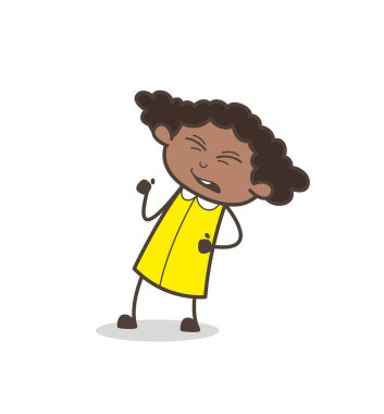 Azmeden yüz vektör çizim karikatür kız