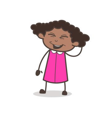 Neşeli gülen kız yüz ifade vektör