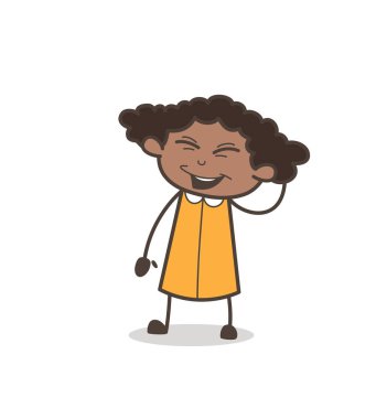 Komik kız gülen yüz vektör