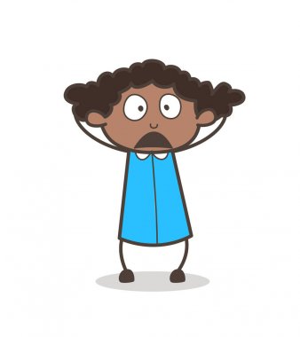 Korku kız çığlık yüz vektör