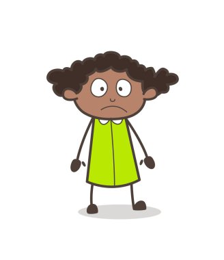 Komik genç kız çatık yüz ifade vektör